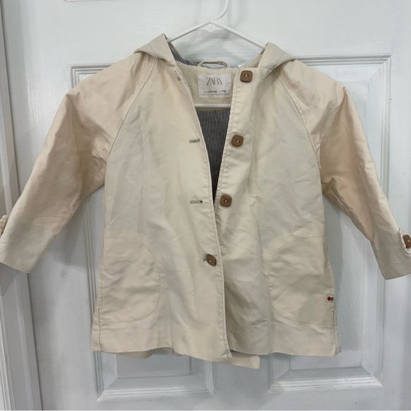 Zara Kids Cream Hooded Jacket 4-5Years - Picture 3 of 8